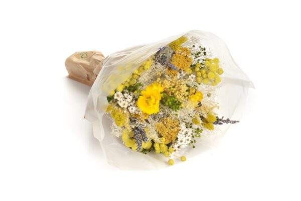 Evighedsbuket med tørrede gule blomster