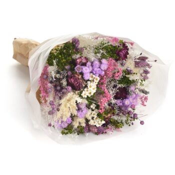 Evighedsbuket med lilla tørrede blomster